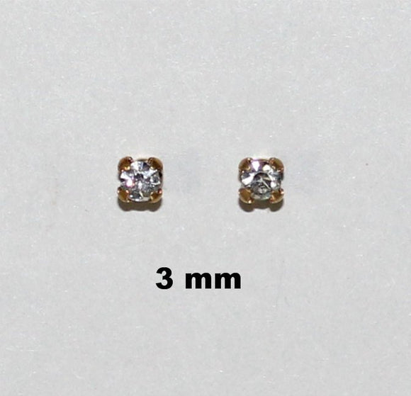 Magnetic 3 and 4 mm Non Pierced Square Set  Swarovski Crystal Earrings - Laura Wilson Gallery 