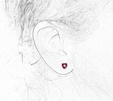 7 mm Heart Shaped Red or Pink Swarovski Crystal Magnetic Earrings - Laura Wilson Gallery 