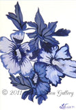 Vintage Blue Flower Original Acrylic Painting - Laura Wilson Gallery 