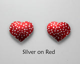 Small Magnetic Heart Earrings in Gold, Pink, Red or Silver - Laura Wilson Gallery 