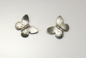 Magnetic or Pierced Gold Plated or Silver Butterfly Earrings - Laura Wilson Gallery 