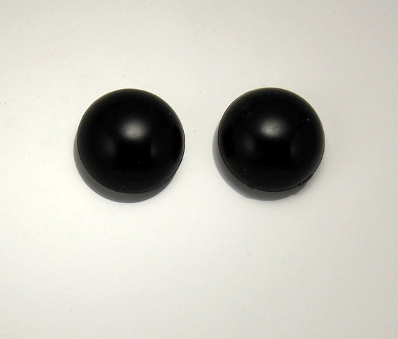 20 mm High Dome Jet Black Plastic Button Magnetic Earrings - Laura Wilson Gallery 