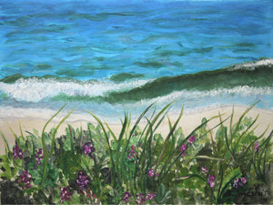 Long Island Seascape Original 9 x 12 Acrylic Painting on Canvasboard - Laura Wilson Gallery 