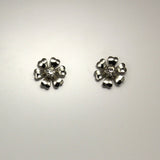 Magnetic Swarovski Crystal Flower Earrings in Silver - Laura Wilson Gallery 