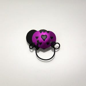 Double Heart Magnetic Eyeglass Holder in Fuchsia and Black - Laura Wilson Gallery 