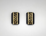 Magnetic Earrings Black and Gold Fabric - Laura Wilson Gallery 