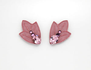 Pink Tulip Fabric Magnetic Earrings - Laura Wilson Gallery 