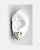 Faceted Embossed 17 mm Silver Heart Magnetic Clip or Pieced Earrings - Laura Wilson Gallery 