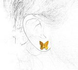 Handmade Wings Up Butterfly Earrings in Magnetic Clip Non Pierced  or Pierced Earrings - Laura Wilson Gallery 