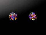 Magnetic 10 MM Round Black Opal Glass Cabochon Clip Non Pierced or Pierced  Earrings - Laura Wilson Gallery 