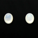 Oval Opal Glass Magnetic Clip Non Pierced or Pierced Earrings - Laura Wilson Gallery 