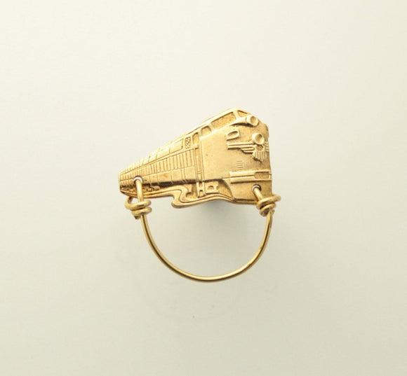 Men's Magnetic Solid Brass Train Eyeglass Holder - Laura Wilson Gallery 
