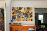 Original Textured Acrylic Brown Gold Black Abstract Painting on Stretched Canvas - Laura Wilson Gallery 