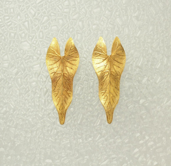 Magnetic Leaf Earrings in Gold or Silver - Laura Wilson Gallery 