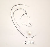 3 mm 4 mm or 5 mm Tiny Magnetic Non Pierced Pearl Earrings in Glass - Laura Wilson Gallery 