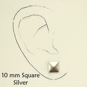 Silver Square Button Magnetic Earrings - Laura Wilson Gallery 