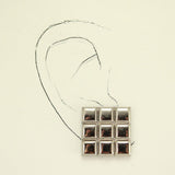 22 mm Silver Square Magnetic Quilted Pillow Earrings - Laura Wilson Gallery 