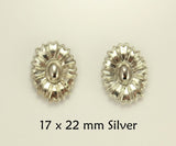 Oval Flower Magnetic Magnetic Earrings In Silver Or Gold - Laura Wilson Gallery 