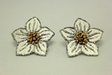 Handmade Made Fabric Flower Non Pierced Magnetic Clip or Pierced Earrings - Laura Wilson Gallery 