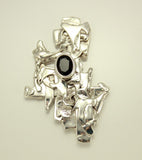 Handmade Original Design Magnetic Fused Silver and Garnet Brooch - Laura Wilson Gallery 