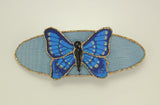 Matched Pair of Hand Painted Light Blue Butterfly Hair Barrettes - Laura Wilson Gallery 