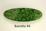 Handmade and Hand Painted Fabric Hair Barrettes in Four Colors - Laura Wilson Gallery 