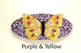 Handmade and Hand Painted Small Fabric Butterfly Hair Barrettes - Laura Wilson Gallery 