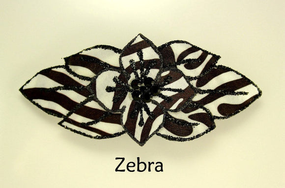 Handmade and Hand Painted Fabric Butterfly and Flower Hair Barrettes - Laura Wilson Gallery 