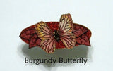 Handmade and Hand Painted Small Fabric Butterfly and Flower Hair Barrettes in 4 Styles - Laura Wilson Gallery 