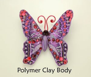 Handmade Magnetic Butterfly Brooches & Swarovski Crystal - Laura Wilson Gallery 