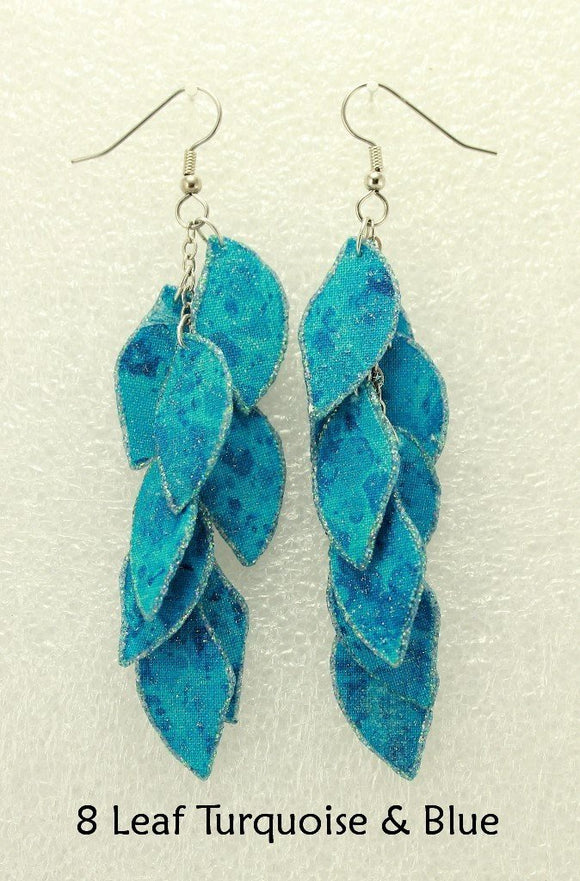 NEW Colors of Turquoise and Purple Dangle Fabric Earrings - Laura Wilson Gallery 