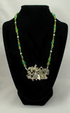 Handmade Green Coral Reef One Of A Kind Sterling Silver and Beaded Necklace - Laura Wilson Gallery 