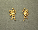 Handmade Gold Cherub or Cupid MagneticNon Pierced Clip Earring - Laura Wilson Gallery 