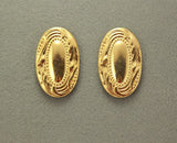 Handmade Large Embossed Gold Or Silver Oval Magnetic Earrings - Laura Wilson Gallery 