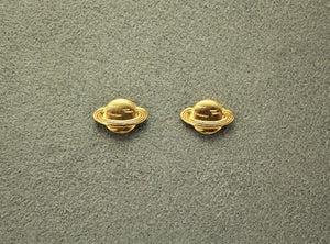 Handmade Tiny Gold Saturn Magnetic Non Pierced Clip Earrings - Laura Wilson Gallery 