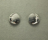 Round Button Silver or Gold Moon and Stars Magnetic Earring - Laura Wilson Gallery 