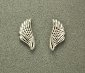 Small Wing Shaped Silver Magnetic Non Pierced Clip Earrings - Laura Wilson Gallery 