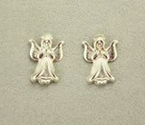 Handmade Praying Angel Magnetic Non Pierced Clip Earrings in Silver or Gold - Laura Wilson Gallery 
