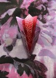 Handmade Original Design Red and Pink Aluminum Triangle Magnetic Brooch - Laura Wilson Gallery 