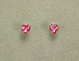 7 mm Heart Shaped Red or Pink Swarovski Crystal Magnetic Earrings - Laura Wilson Gallery 