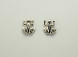 Small Silver Frog Magnetic or Pierced Earrings - Laura Wilson Gallery 