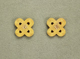18 mm Celtic Knot Hand Painted Gold Magnetic Earrings - Laura Wilson Gallery 