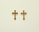 Gold Plated Tiny Magnetic Cross Earrings 10 x 15 mm - Laura Wilson Gallery 