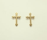 Gold Plated Tiny Magnetic Cross Earrings 10 x 15 mm - Laura Wilson Gallery 