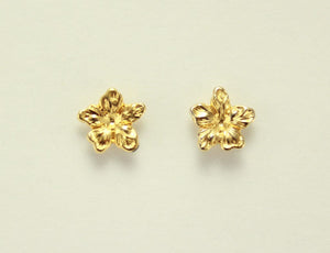 Gold Plated Brass Flower Magnetic Clip or Pierced  Earrings - Laura Wilson Gallery 
