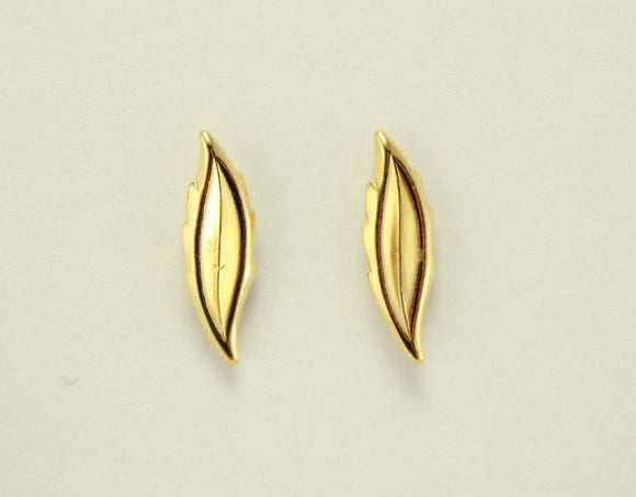 Magnetic 14 Karat Gold or Nickel  Plated Tiny Leaf  Earrings - Laura Wilson Gallery 