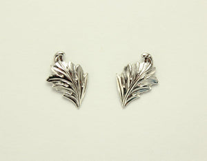 Tiny Gold Plated Curled Leaf Magnetic Earrings - Laura Wilson Gallery 