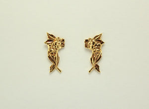Gold or Silver Small Flower Bouquet Magnetic Earrings - Laura Wilson Gallery 
