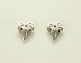 Magnetic 3 Lobed Non Pierced Clip Silver Leaf Earrings - Laura Wilson Gallery 