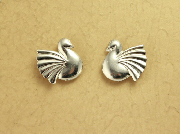 Magnetic Earrings Danish Style Silver Birds - Laura Wilson Gallery 